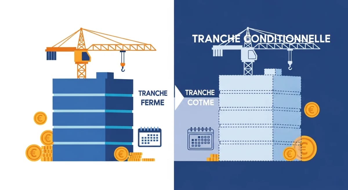 Tranche ferme et conditionnelle marché public BTP : guide 2026